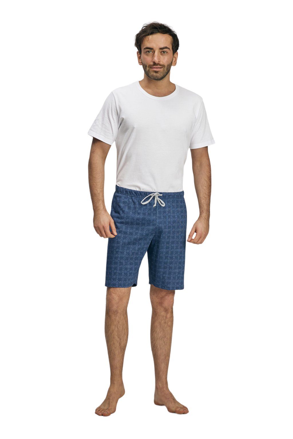 Pánské pyžamové kalhoty s krátkými nohavicemi, 204123 466, modrá - Velikost XXL Wadima